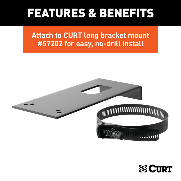 CURT 58290 Connector Mounting Bracket for 7-Way RV Blade (Black) - Truck Part Superstore