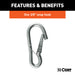 CURT 80312 27in. Safety Chain with 1 Snap Hook (2;000 lbs; Clear Zinc) - Truck Part Superstore