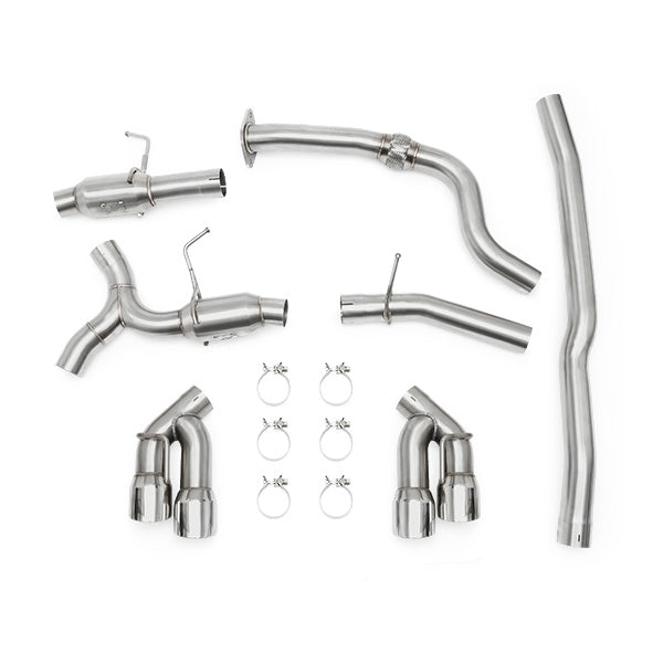 Mishimoto MMEXH-CAM4-16QTPP Quad Tip Pro Cat-Back Exhaust, fits Chevrolet Camaro 2.0T 2016+ - Truck Part Superstore