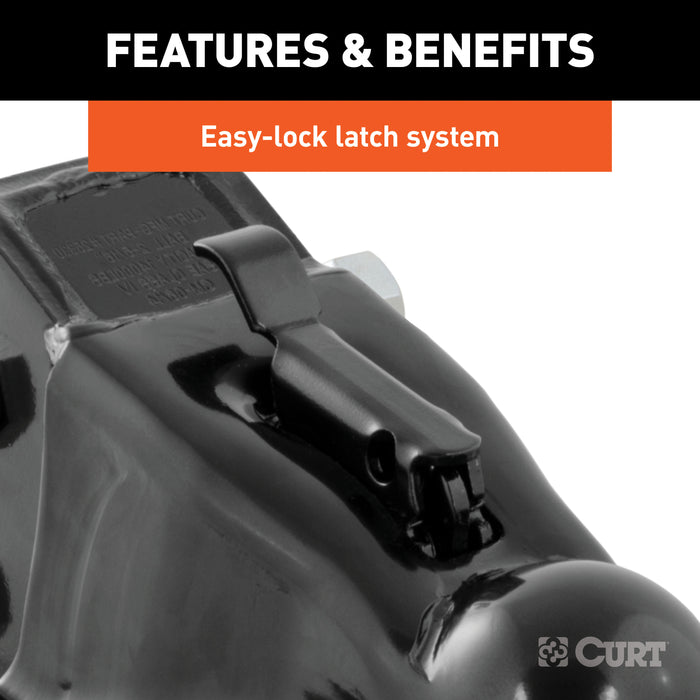 CURT 25330 2-5/16in. Channel-Mount Coupler with Easy-Lock (14;000 lbs; Black) - Truck Part Superstore