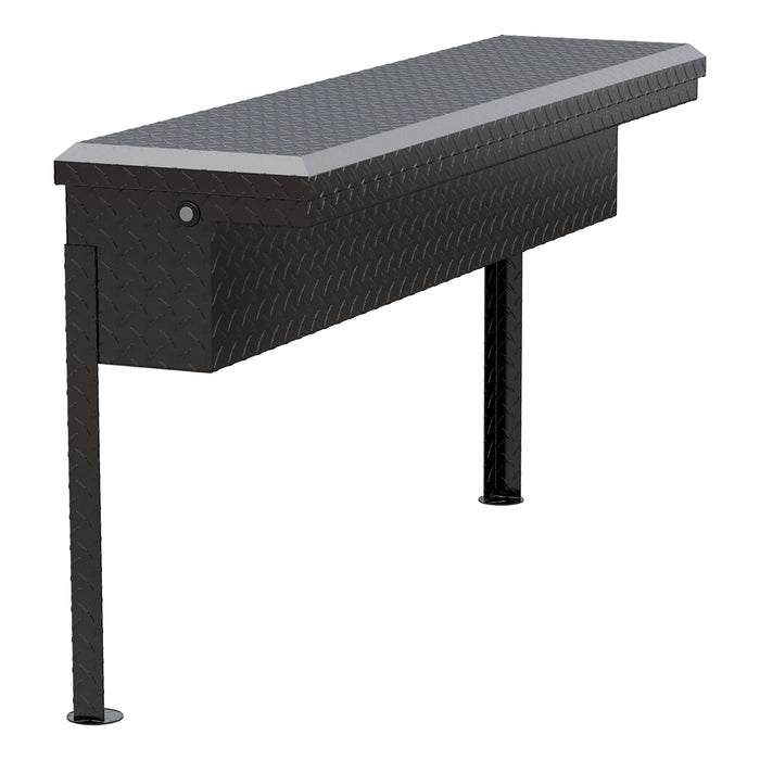 UWS EC30202 Gloss Black Aluminum 48in. Truck Side Tool Box with Low Profile (Heavy Packaging - Truck Part Superstore