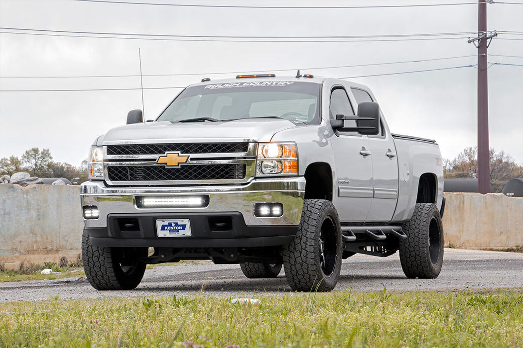 Rough Country 70628DRL Chevrolet LED Fog Light Kit Black Series w/White DRL 11-14 Silverado HD Rough Country - Truck Part Superstore