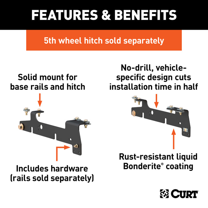 CURT 16437 CURT 16437 5th Wheel Installation Brackets; Select Ford F-150; F-250 - Truck Part Superstore