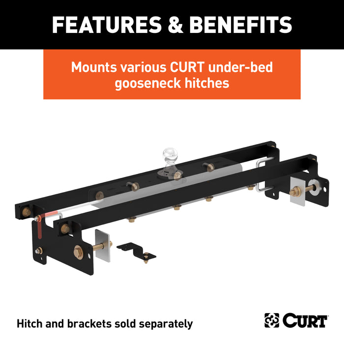 CURT 60632 Double Lock Gooseneck Installation Brackets; Select Silverado; Sierra 1500 - Truck Part Superstore