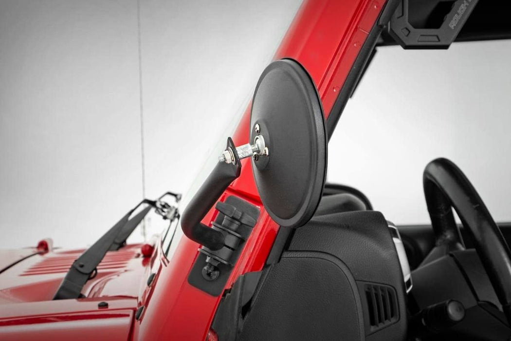 Rough Country 10519 Jeep Classic Round Folding Mirror 07-18 Wrangler JK Rough Country - Truck Part Superstore