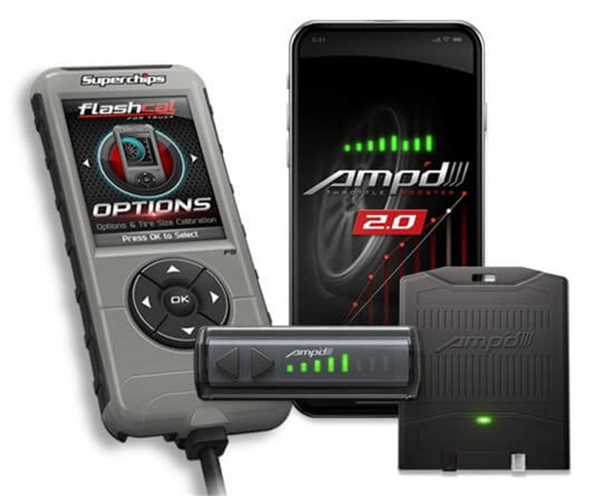 Superchips 2545-A2 Flashcal AMPd 2.0 Kit; Incl. Flashcal Programmer/AMPd Throttle Booster 2.0; - Truck Part Superstore