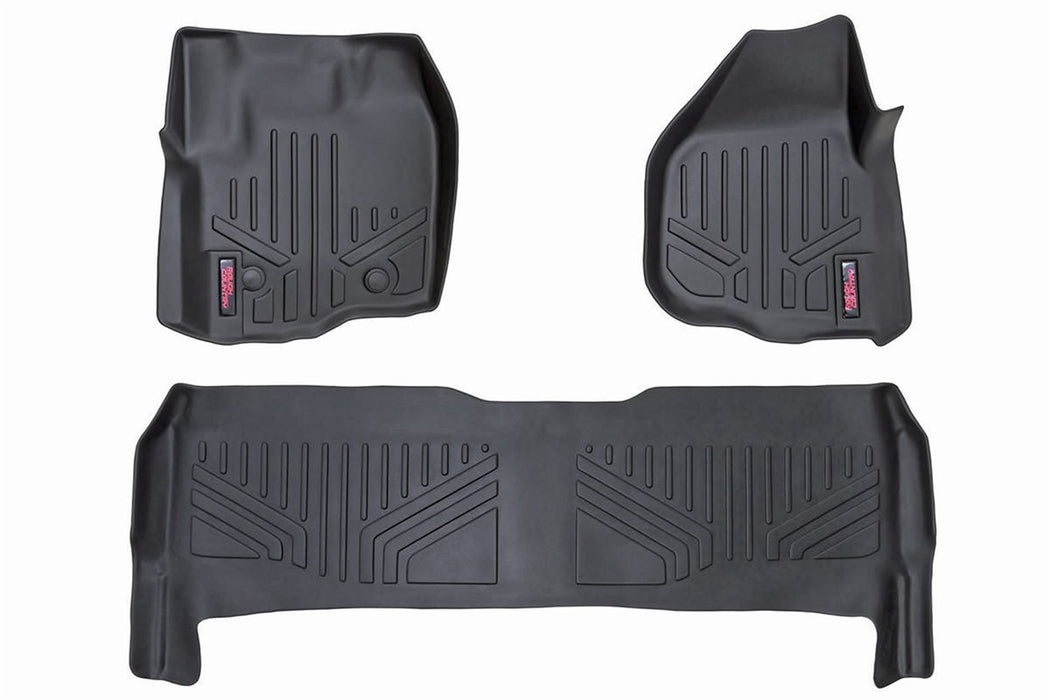 Rough Country M-51213 Heavy Duty Floor Mats Front/Rear-12-16 Ford Super Duty Crew Cab Raised Pedal Rough Country - Truck Part Superstore