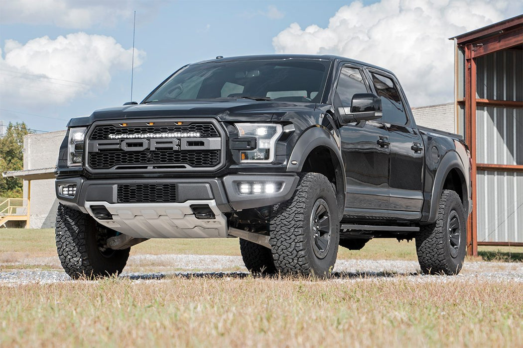 Rough Country 70701BLDRL Ford 30 Inch LED Hidden Grille Kit w/Black Series DRL 17-20 Ford F-150 Raptor Rough Country - Truck Part Superstore