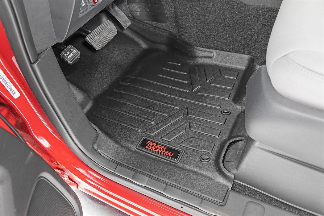 Rough Country M-80515 Floor Mats Front Rear and Rear Row Crew Cab Nissan Frontier 2WD/4WD (22-23) Rough Country - Truck Part Superstore