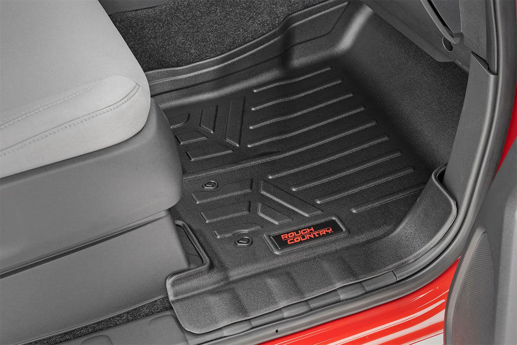 Rough Country M-80515 Floor Mats Front Rear and Rear Row Crew Cab Nissan Frontier 2WD/4WD (22-23) Rough Country - Truck Part Superstore
