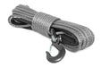 Rough Country RS117 Synthetic Rope 85 Feet Rated Up to 16,000 Lbs 3/8 Inch Includes Clevis Hook and Protective Sleeve Grey Rough Country - Truck Part Superstore