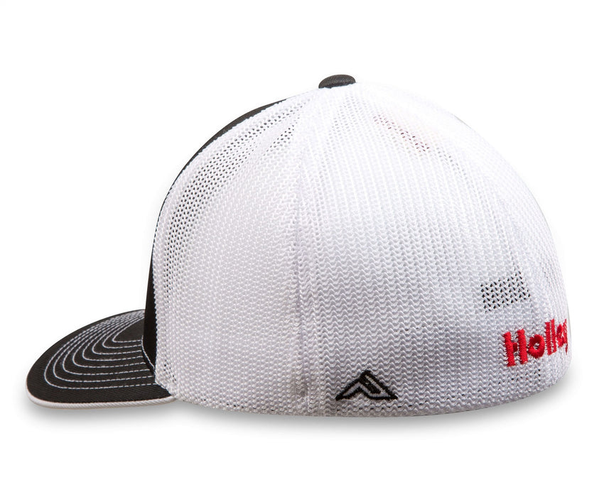 Holley 10160-LGHOL Cap; Holley Equipped Logo; Flex Mesh; Black/White; Large; - Truck Part Superstore