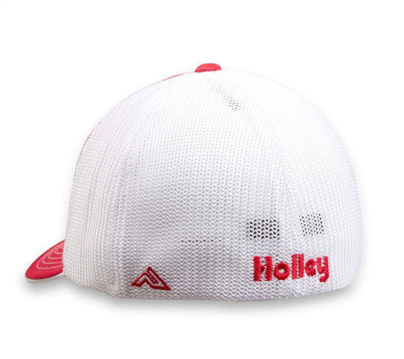 Holley 10161-LGHOL Cap; Holley Equipped Logo; Flex Mesh; Red/White; Large; - Truck Part Superstore