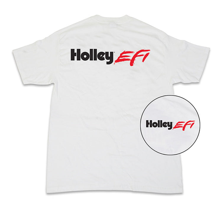 Holley 10042-SMHOL EFI T-Shirt; Holley EFI; Mens; Short Sleeve; White; Small; - Truck Part Superstore