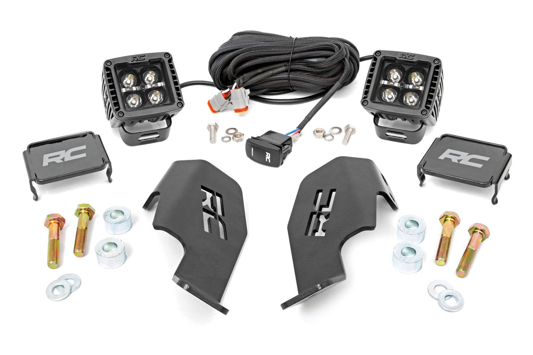 Rough Country 92034 Honda Dual LED Cube Kit (19-20 Talon Black Series w/ Cool White DRL) Rough Country - Truck Part Superstore