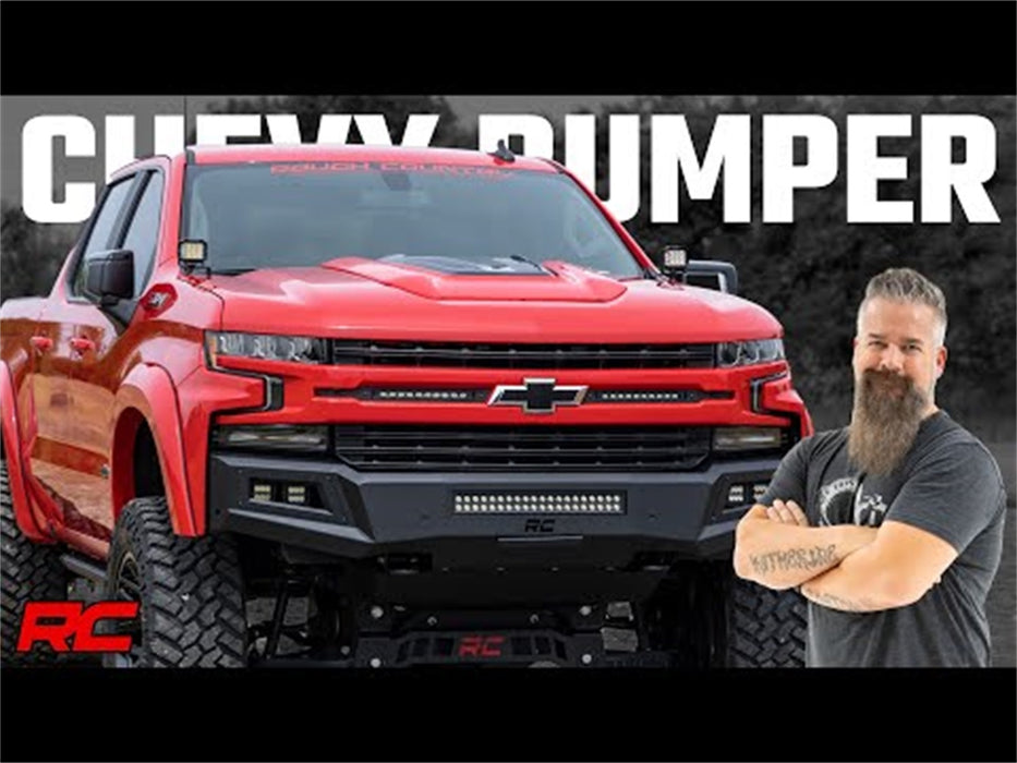 Rough Country 10757A High Clearance Front Bumper LED Lights and Skid Plate 19-22 Chevy Silverado 1500 Rough Country - Truck Part Superstore