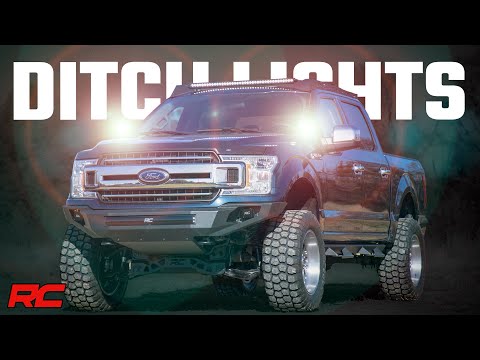 Rough Country 71032 Ford 2-inch LED Lower Windshield Ditch Kit w/ Amber DRL 15-21 Ford F-150 Rough Country - Truck Part Superstore