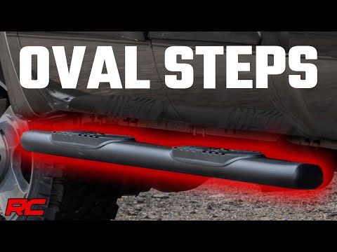 Rough Country 21013 Oval Nerf Step Crew Cab Black Ford Super Duty 2WD/4WD (99-16) Rough Country - Truck Part Superstore