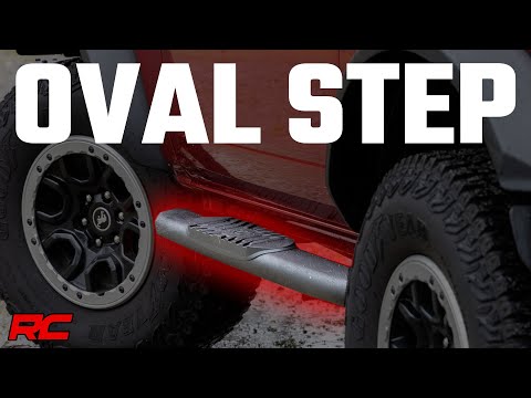 Rough Country 21012 Oval Nerf Steps 2-Door Black Ford Bronco (2 Door) 4WD (21-23) Rough Country - Truck Part Superstore