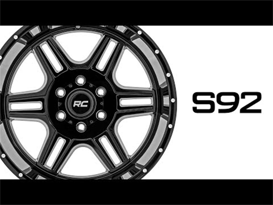 Rough Country 92221211 92 Series Wheel Machined One-Piece Gloss Black 22x12 8x170 -44mm Rough Country - Truck Part Superstore