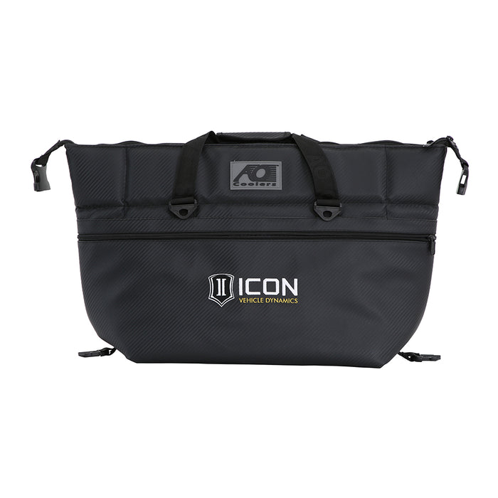 ICON Vehicle Dynamics ICON-2142-STL-BL/CB-24PK 24PK CARBON AO COOLER WITH STANDARD ICON LOGO - Truck Part Superstore
