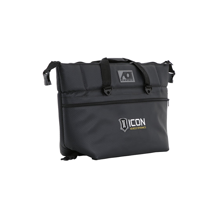 ICON Vehicle Dynamics ICON-2142-STL-BL/CB-24PK 24PK CARBON AO COOLER WITH STANDARD ICON LOGO - Truck Part Superstore