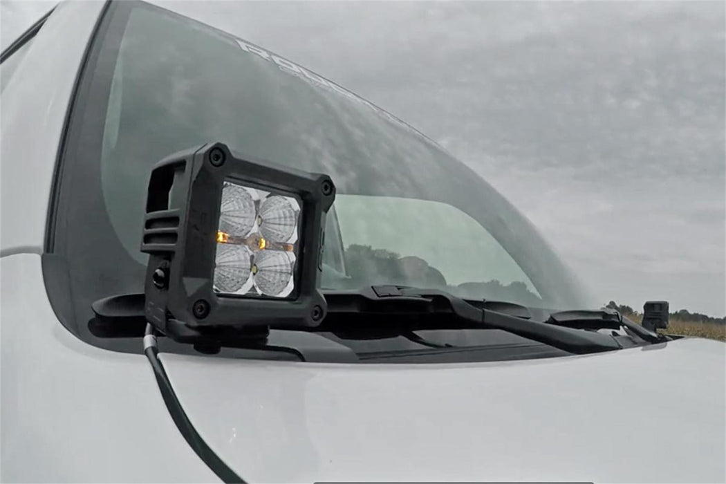 Rough Country 70796 Toyota 4Runner 2 Inch LED Lower Windshield Ditch Kit Black Series w/Spot Beam For 10-Pres 4Runner Rough Country - Truck Part Superstore