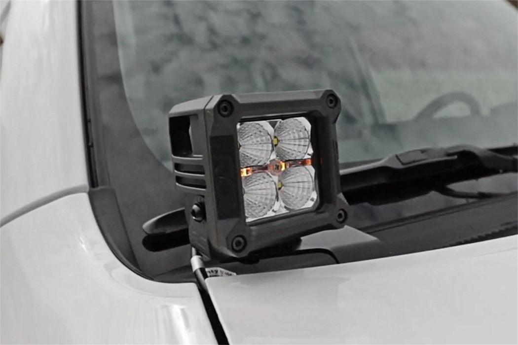 Rough Country 70793 Toyota 4Runner 3 Inch Wide Angle LED Lower Windshield Ditch Kit 3 Inch Osram Wide Angle LED For 10-Pres 4Runner Rough Country - Truck Part Superstore