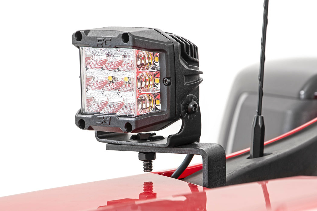 Rough Country 70841 Chevy 2-inch LED Lower Windshield Ditch Kit Black Series Spot Beam For 19-20 Silverado Rough Country - Truck Part Superstore