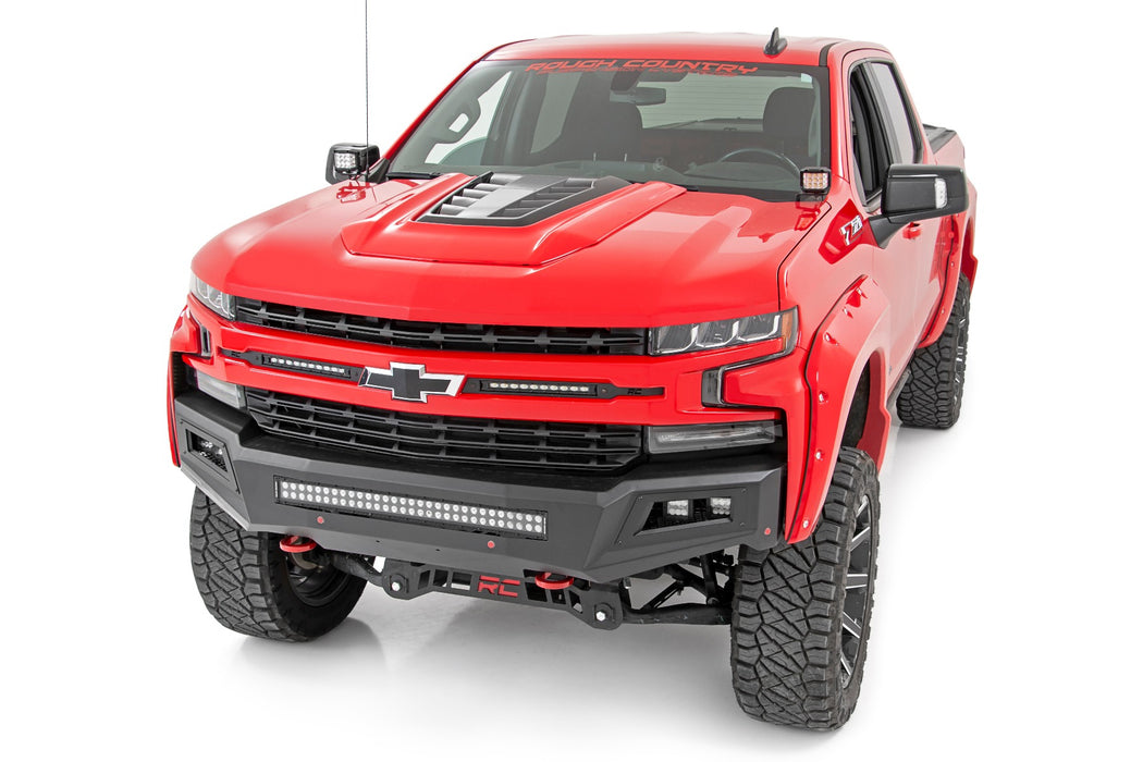 Rough Country 70841 Chevy 2-inch LED Lower Windshield Ditch Kit Black Series Spot Beam For 19-20 Silverado Rough Country - Truck Part Superstore