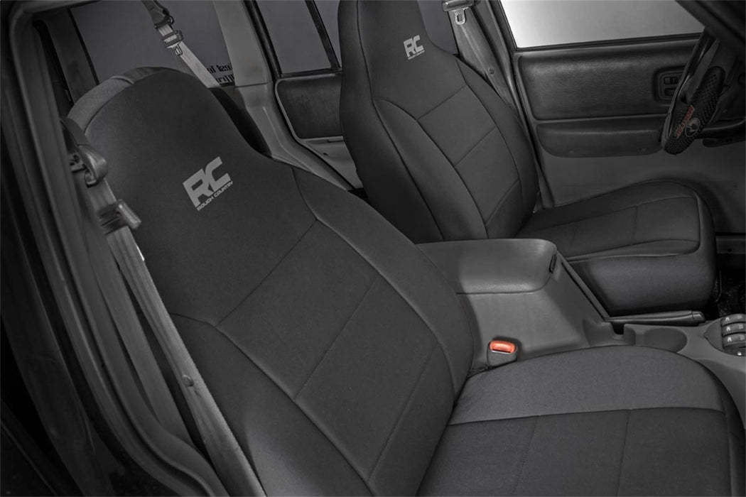 Rough Country 91021A Seat Covers Non Detach Headrest Front and Rear 84-96 Jeep Cherokee XJ Rough Country - Truck Part Superstore