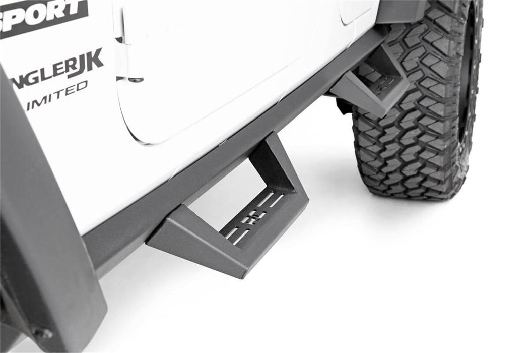 Rough Country 90765B Jeep Contoured Drop Steps 07-18 Wrangler JK Unlimited 4 Door Rough Country - Truck Part Superstore