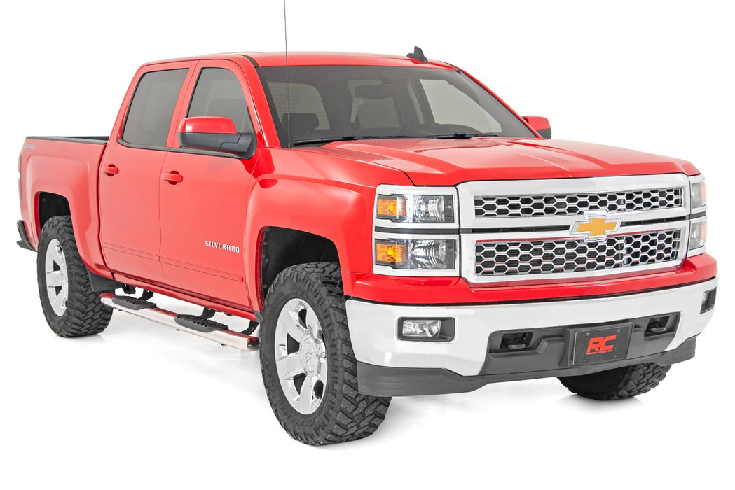 Rough Country 21001S GM Stainless Steel Oval Nerf Step Bars 07-18 GM 1500 / 07-19 2500HD/3500 HD / 19 Classic Crew Cab Rough Country - Truck Part Superstore