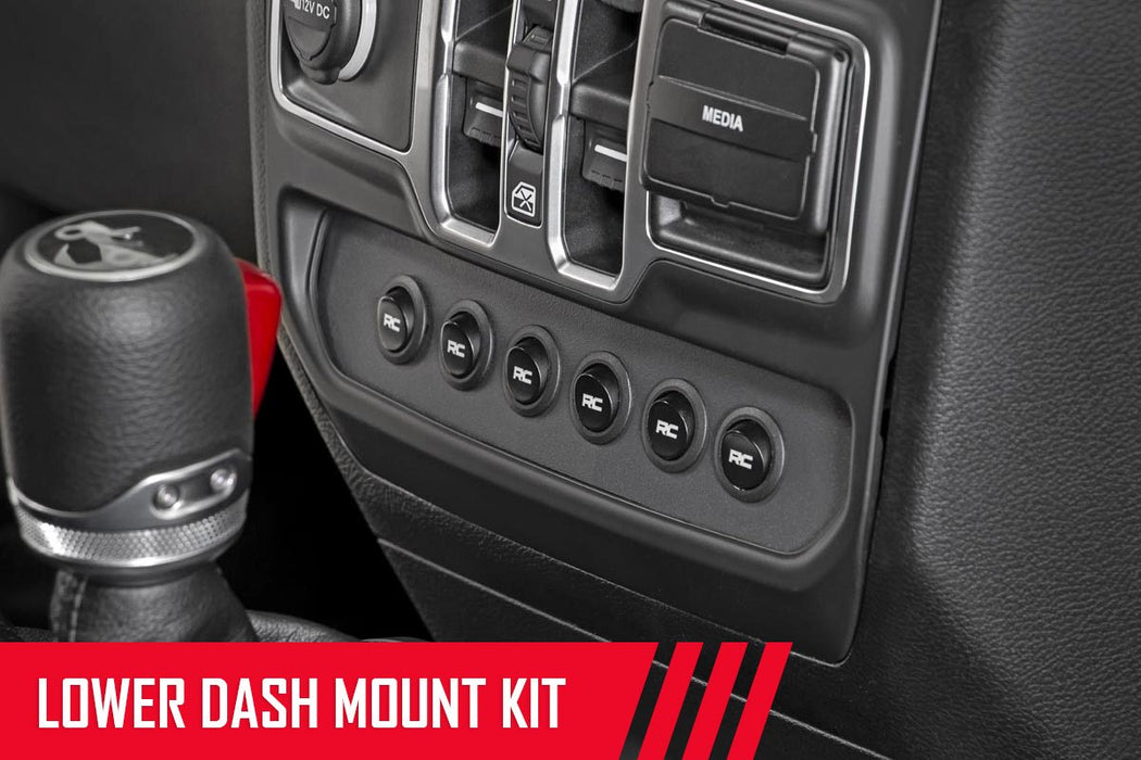Rough Country 70964 MLC-6 Multiple Light Controller Lower Dash Mount Kit 18-20 Wrangler JL, 20 Gladiator JT Rough Country - Truck Part Superstore