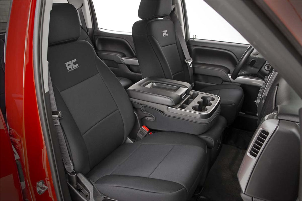 Rough Country 91024 Neoprene Front Seat Covers Black 14-18 Silverado/Sierra 1500 Rough Country - Truck Part Superstore