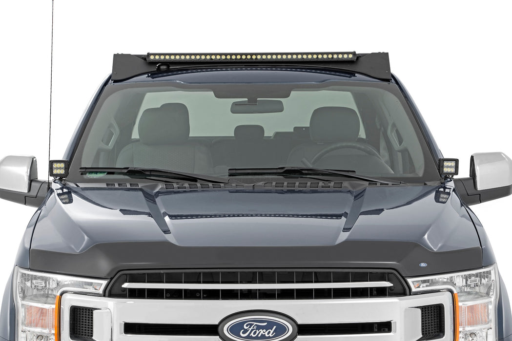 Rough Country 51021 Ford Roof Rack System w/Front Facing 40 Inch Single Row Black Series LED Light Bar 15-18 Ford F-150 2WD/4WD Rough Country - Truck Part Superstore