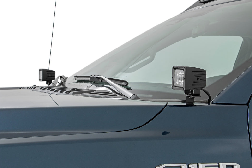 Rough Country 71031 Ford 2-inch LED Lower Windshield Ditch Kit w/ Cool White DRL 15-21 Ford F-150 Rough Country - Truck Part Superstore