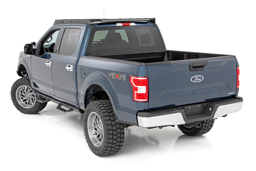 Rough Country 51022 Ford Roof Rack System w/Front and Rear Facing LEDs and 40 Inch Single Row Black Series Light Bar 15-18 Ford F-150 Rough Country - Truck Part Superstore