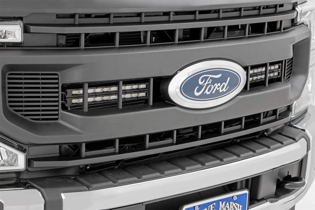 Rough Country 70898 LED Light Kit Grille Mount 10 Inch Black Series Slimline 20-21 Ford Super Duty Rough Country - Truck Part Superstore