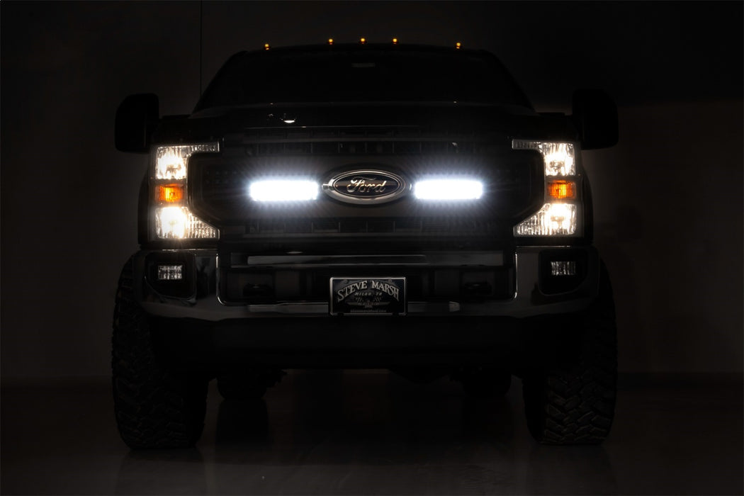 Rough Country 70898 LED Light Kit Grille Mount 10 Inch Black Series Slimline 20-21 Ford Super Duty Rough Country - Truck Part Superstore