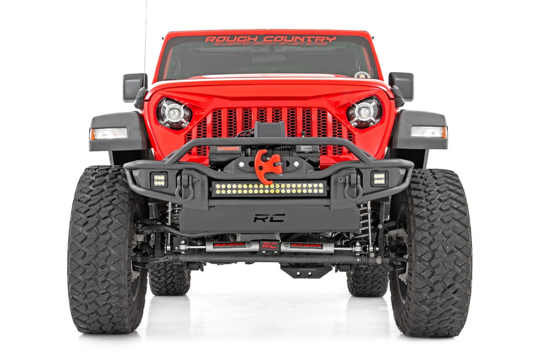 Rough Country 10647 Front Winch Bumper; Tubular; Skid Plate; Satin Black; - Truck Part Superstore