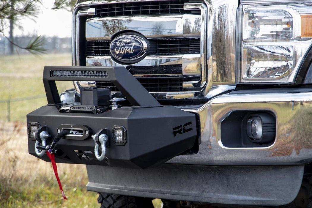 Rough Country 93140 Winch Mount System; Fit RC RS4500LB Winch PN[RS4500S]; Black; - Truck Part Superstore