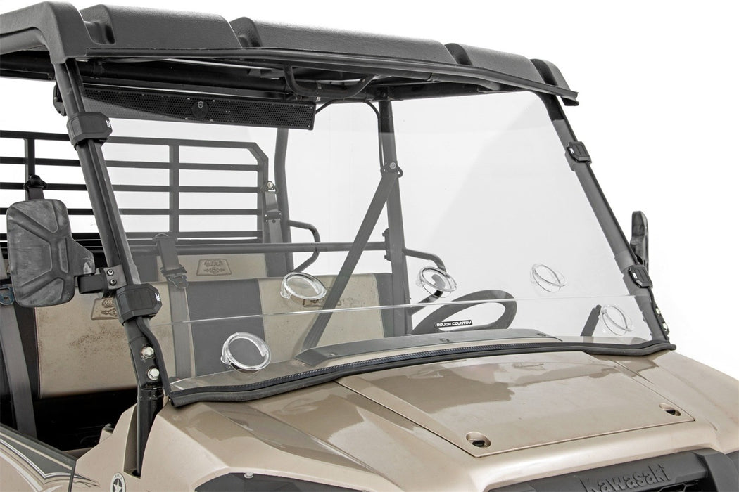 Rough Country 98215150 Vented Full Windshield Scratch Resistant 15-22 Kawasaki Mule Pro-FX Rough Country - Truck Part Superstore