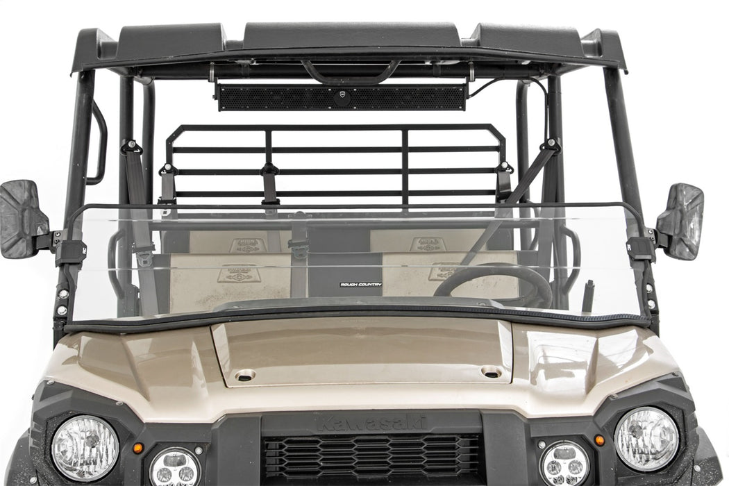 Rough Country 98115151A Half Windshield Scratch Resistant 15-22 Kawasaki Mule Pro-FX Rough Country - Truck Part Superstore