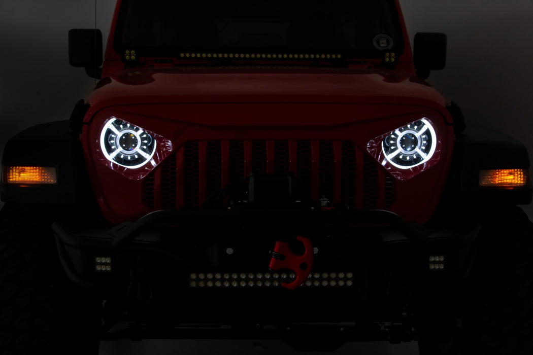 Rough Country RCH5300 Jeep 9-Inch DRL Halo LED Headlights Jeep Wrangler JL/JLU, Gladiator JT Rough Country - Truck Part Superstore