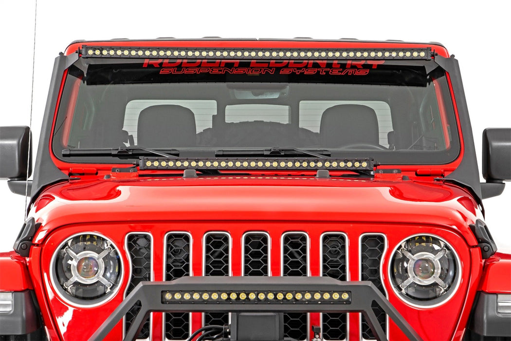 Rough Country RCH5100 Jeep 9-Inch LED Projection Headlights 18-20 Wrangler JL/JLU, 20-Present Gladiator JT Rough Country - Truck Part Superstore