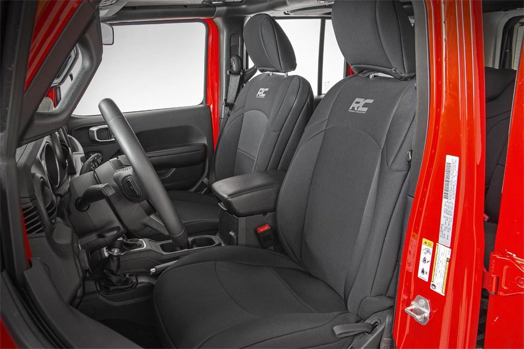 Rough Country 91020 Jeep Neoprene Seat Cover Set Black 18-20 Wrangler JL Rough Country - Truck Part Superstore