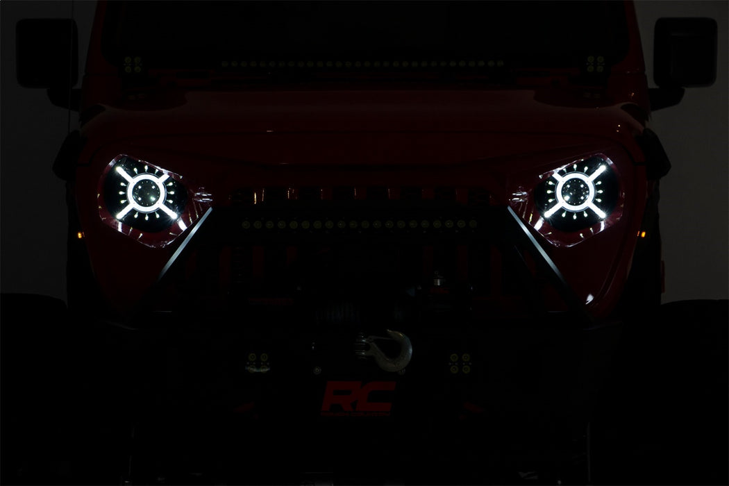 Rough Country RCH5100 Jeep 9-Inch LED Projection Headlights 18-20 Wrangler JL/JLU, 20-Present Gladiator JT Rough Country - Truck Part Superstore