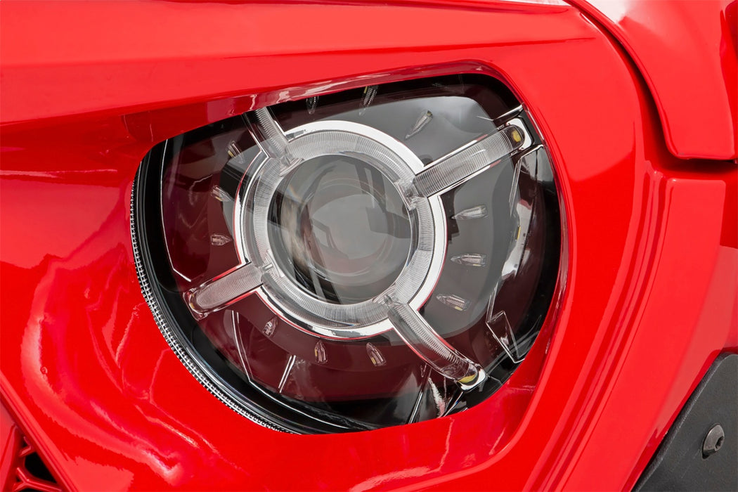Rough Country RCH5100 Jeep 9-Inch LED Projection Headlights 18-20 Wrangler JL/JLU, 20-Present Gladiator JT Rough Country - Truck Part Superstore