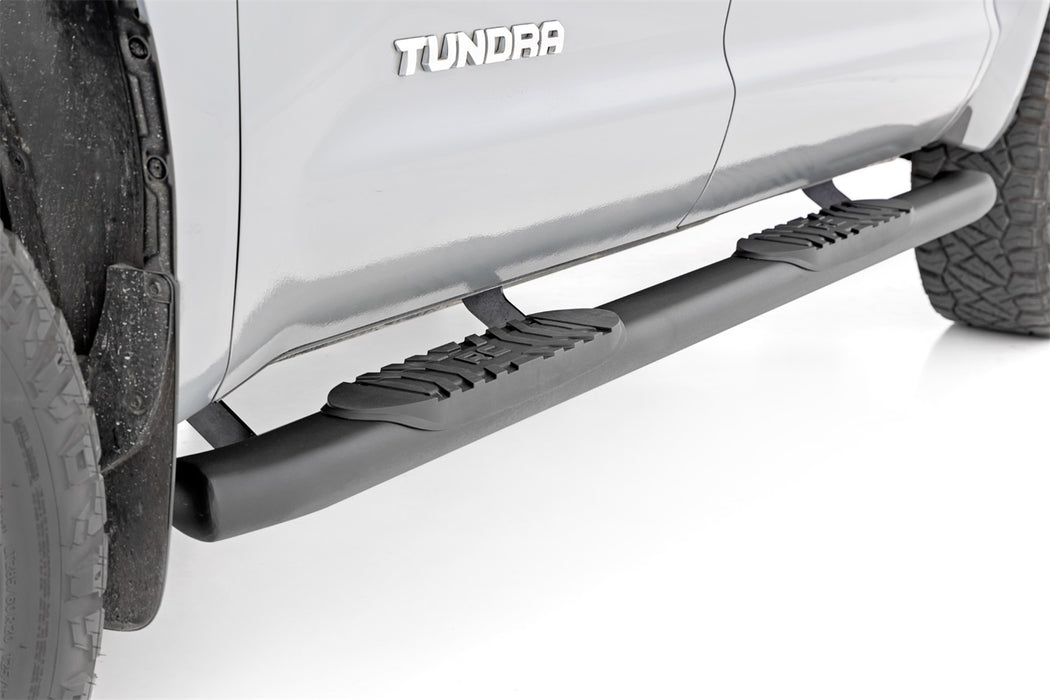 Rough Country 21009 Oval Nerf Step 4.5 Inch Crew Cab Black 07-21 Toyota Tundra 2WD/4WD Rough Country - Truck Part Superstore